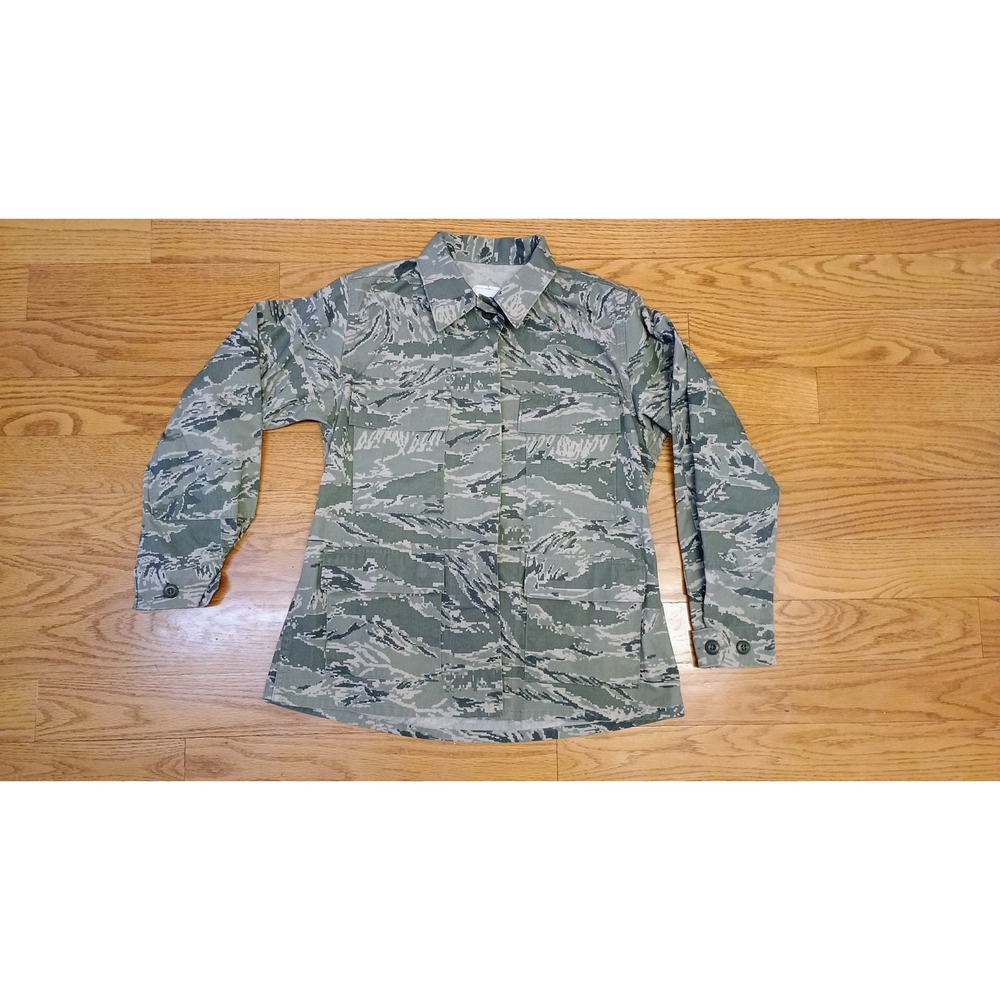 US Air Force Camouflage Utility Coat Shirt‎ Women's 10S Tiger Stripe Utility